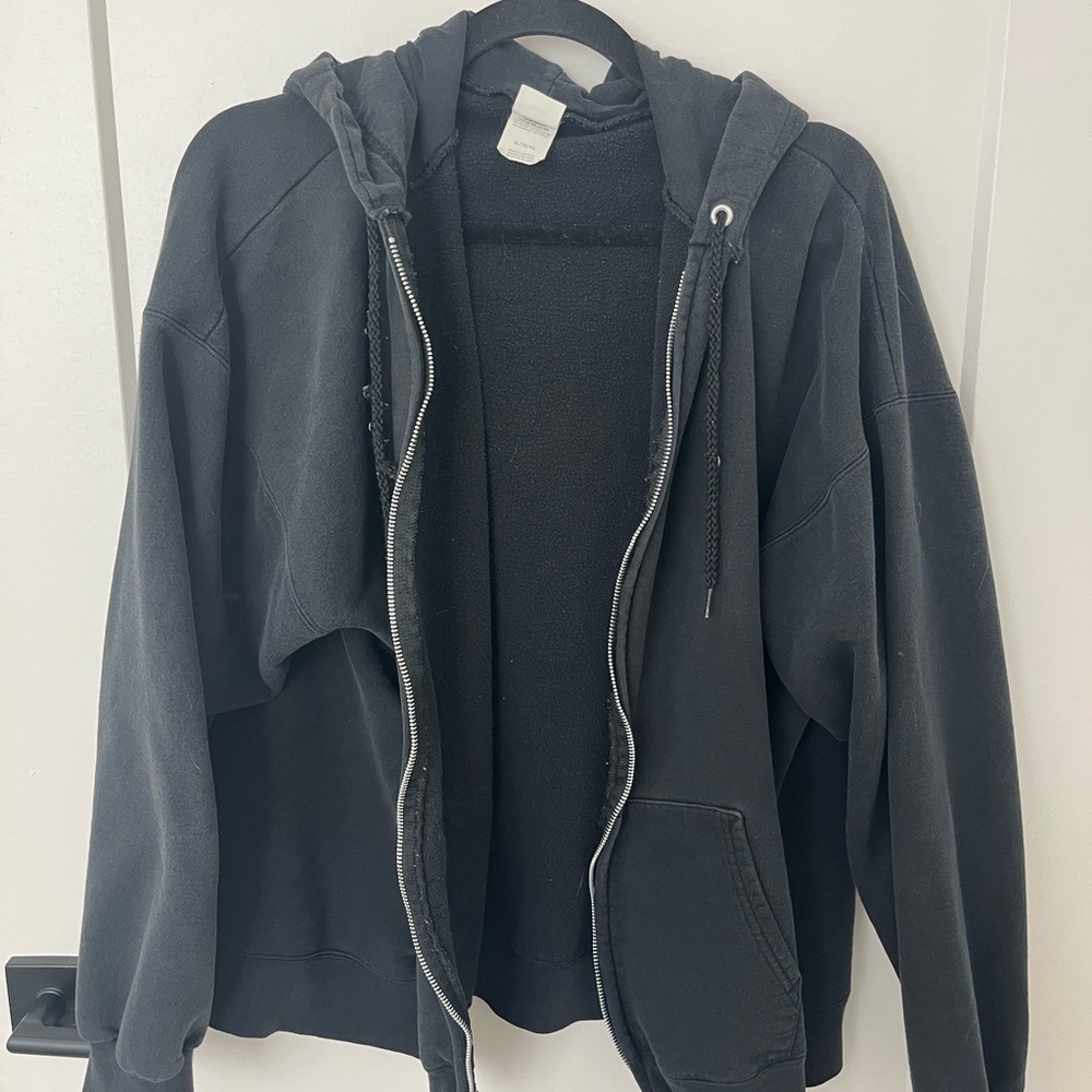 Hanes Black Ultimate Cotton Hooded Sweatshirt